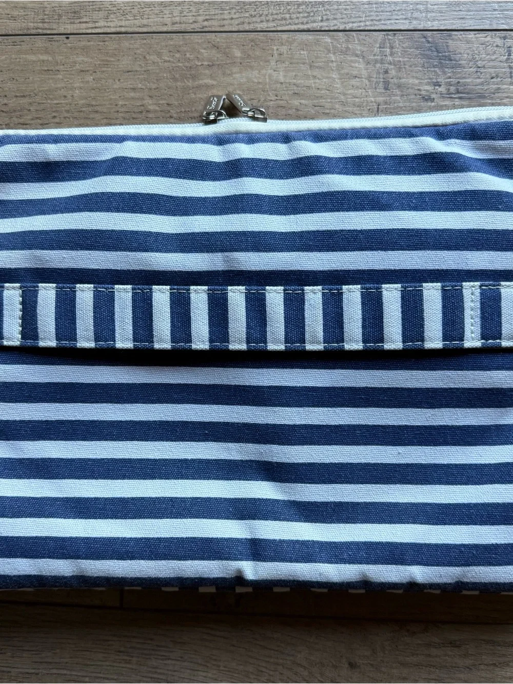 CANVASLIFE Tablet/Laptop Padded Carry Case Breton Striped Navy/White Gold Fleece